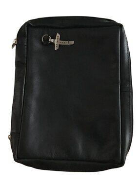 Crimson Truth Genuine Leather Bible Bag Holder With Zipper Closure & Cross Charm